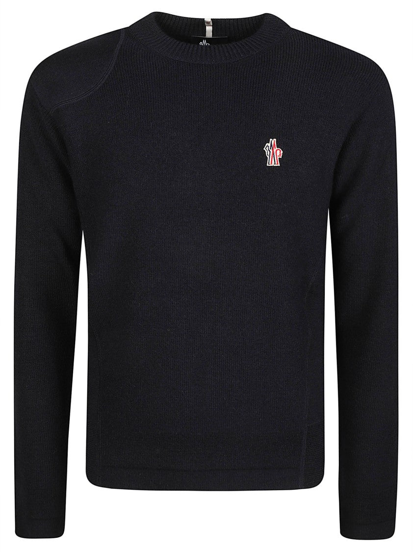Moncler Grenoble Minimalist Black Virgin Wool Sweater