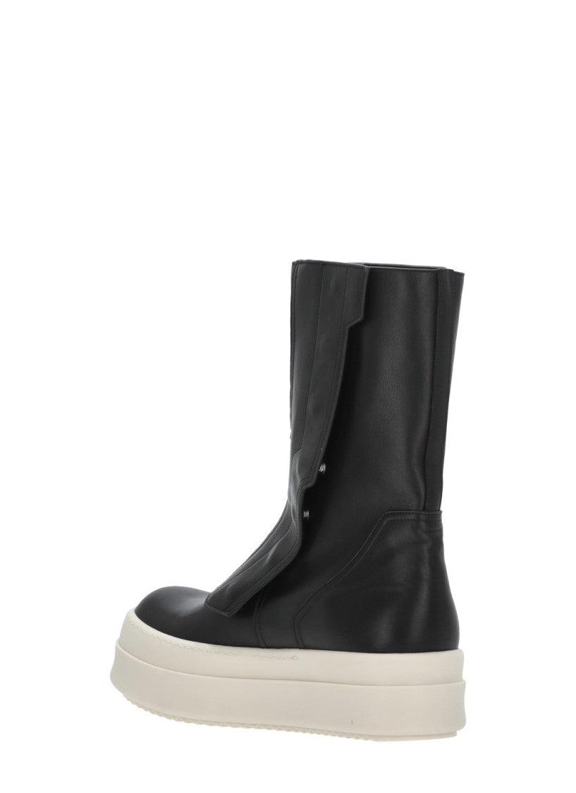Rick Owens Black Moto Turbogeo Leather Sneakers