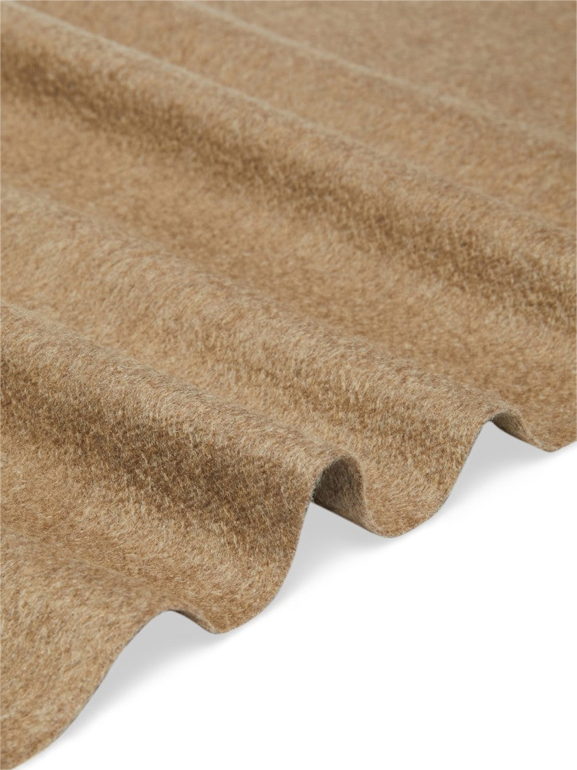 Max Mara Cashmere Scarf With Fringed Edges And Embroidered Logo