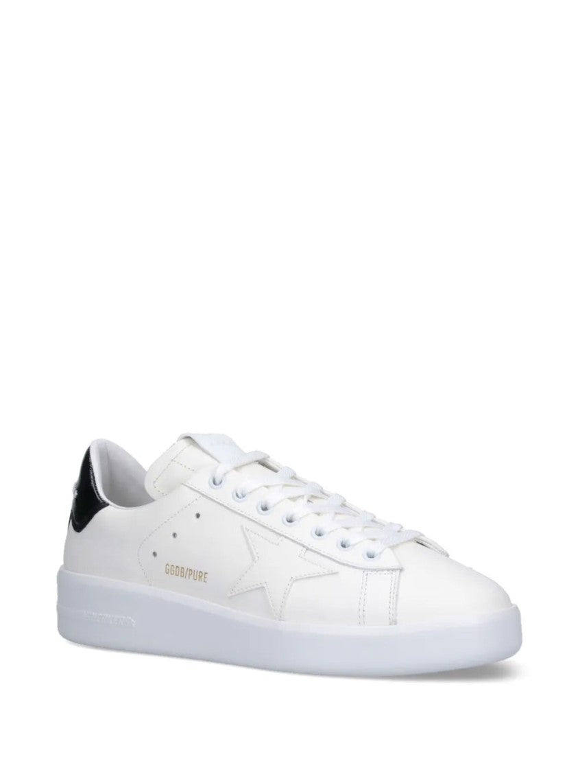 Golden Goose White Pure Star Minimalist Low-Top Leather Sneakers