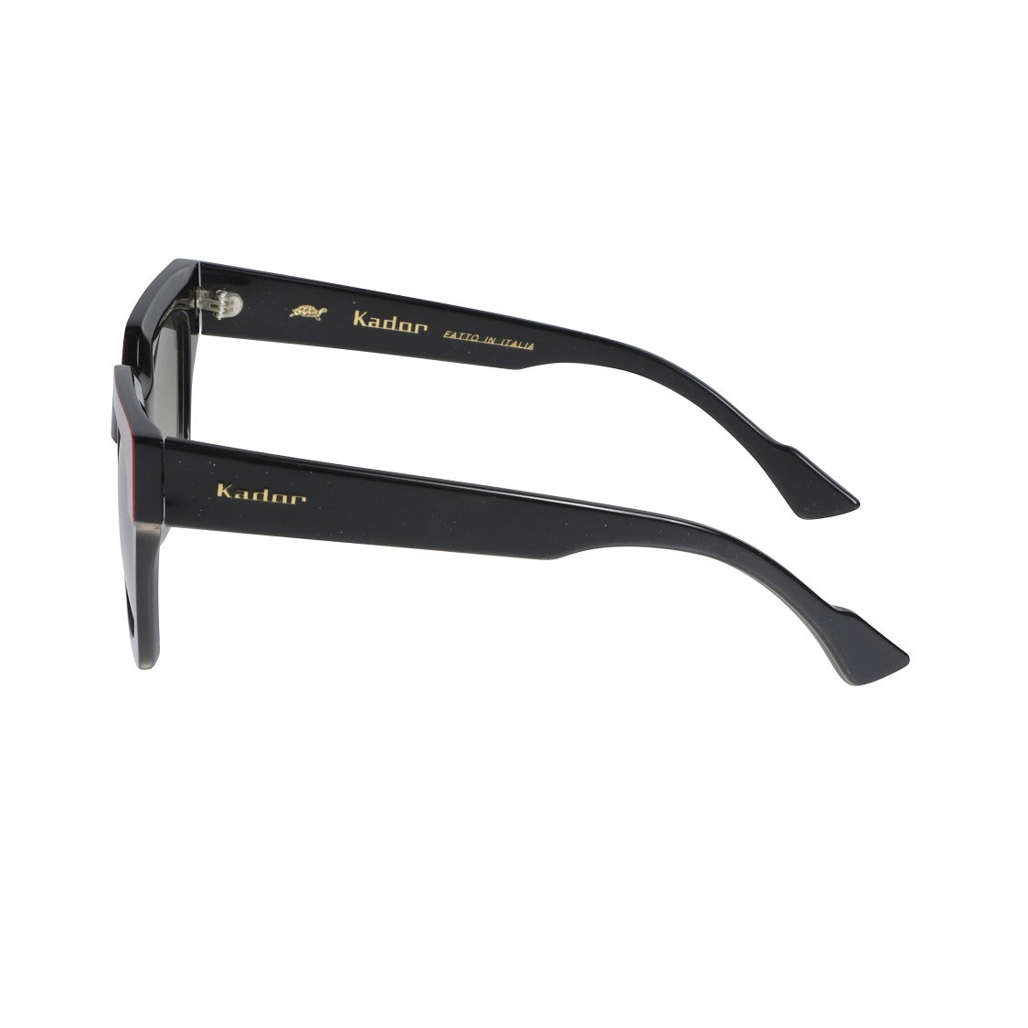 Kador Portofino Bold Square Sunglasses With Red Wood Accents
