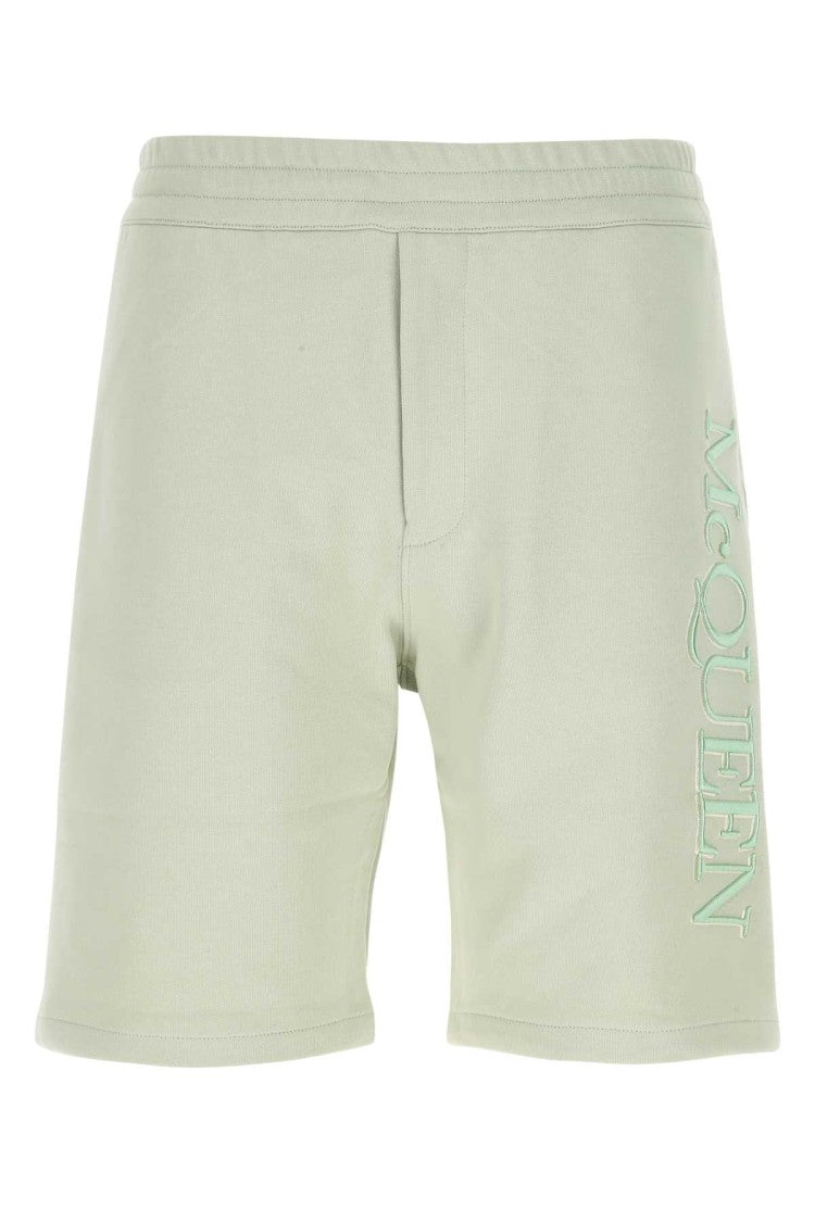 Alexander Mcqueen Pastel Green Cotton Bermuda Shorts