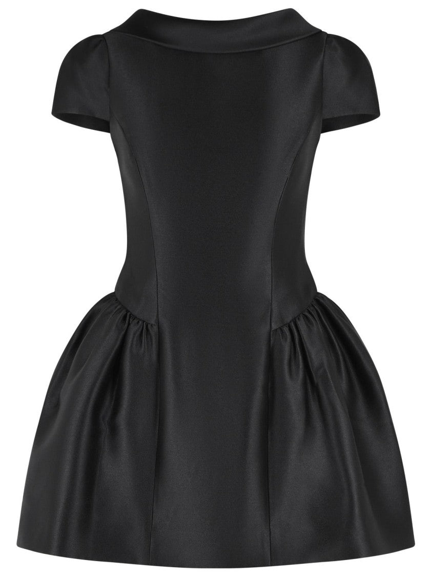 Self-Portrait Black Polyester Taffeta Mini Dress