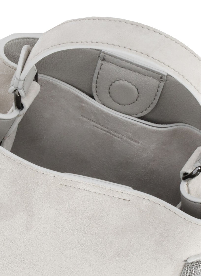 Brunello Cucinelli Suede Leather Shoulder Bag