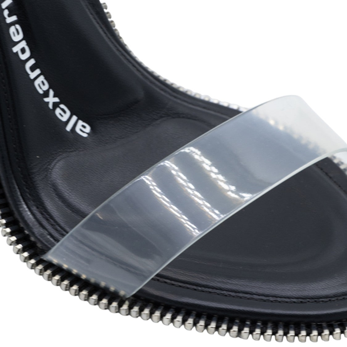 Alexander Wang Black Stiletto Sandals With Transparent Strap