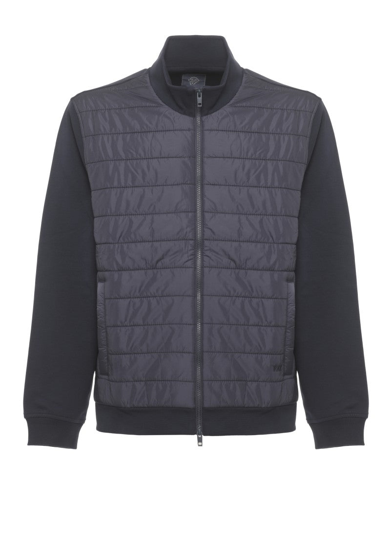 Fay Blue Quilted Padded Bomber Jacket