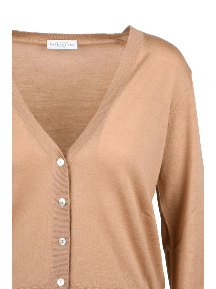 Ballantyne Beige Wool Short Cardigan