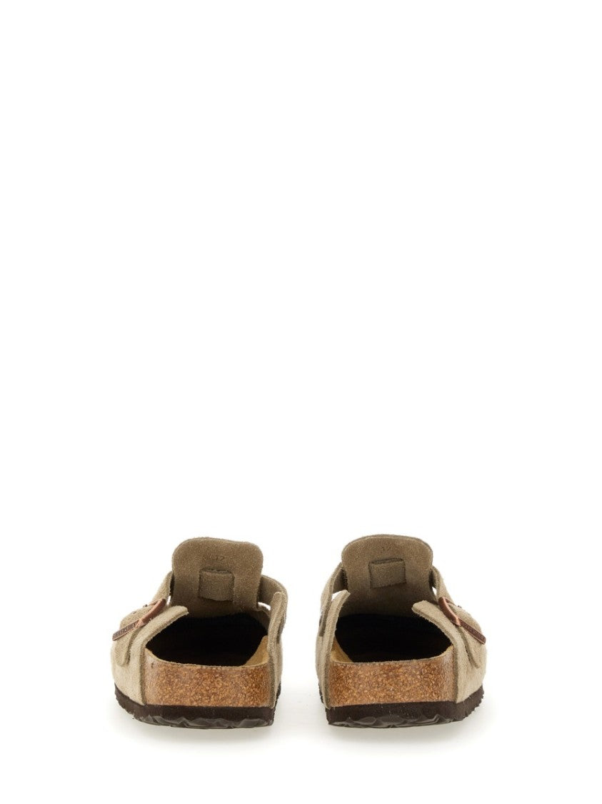Birkenstock Suede-Upper Slip-On Sabot Shoes With Adjustable Buckle