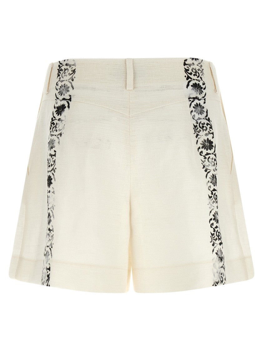 Alberta Ferretti 'Fortuny' Linen Shorts