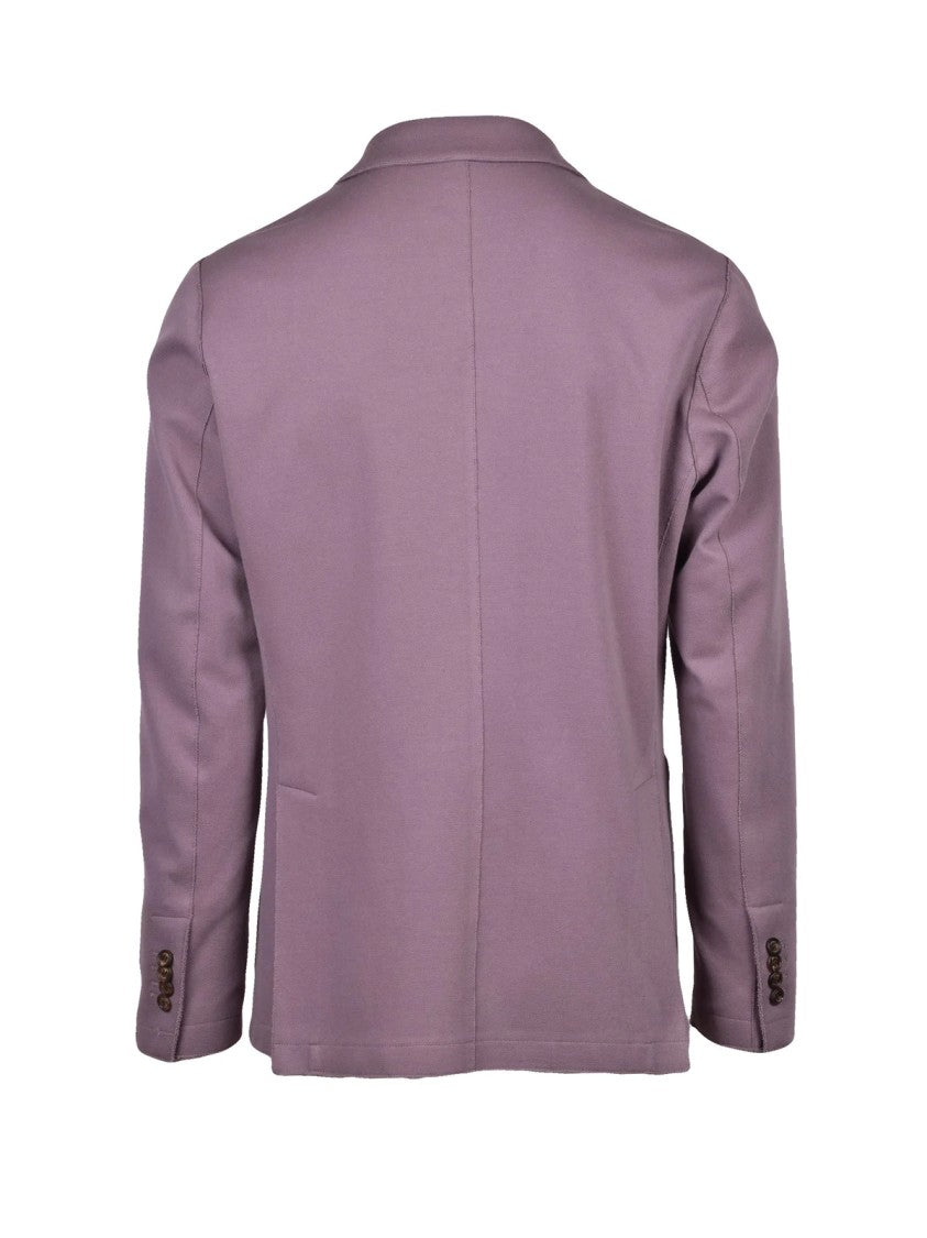 Eleventy Old Rose Double-Breasted Cotton-Blend Blazer