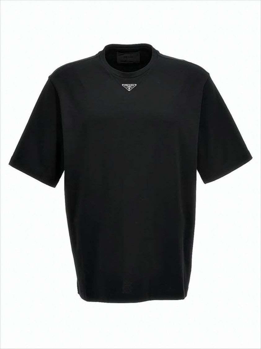 Prada Short-Sleeve Black Cotton T-Shirt