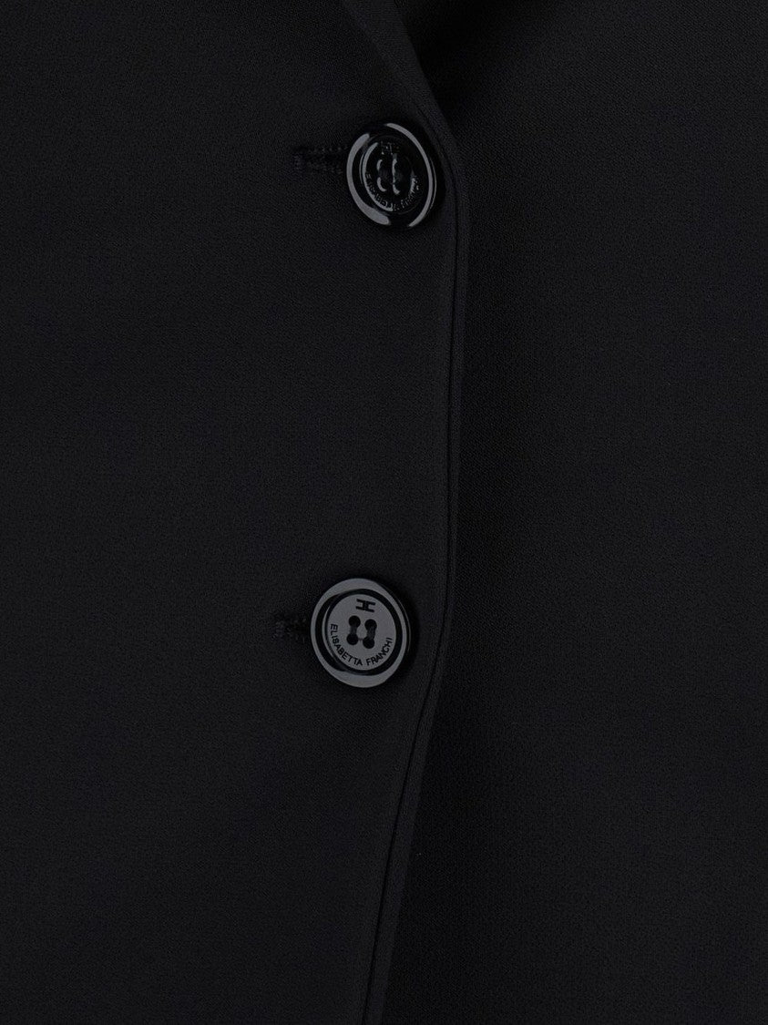 Elisabetta Franchi Black Structured Polyester-Blend Blazer