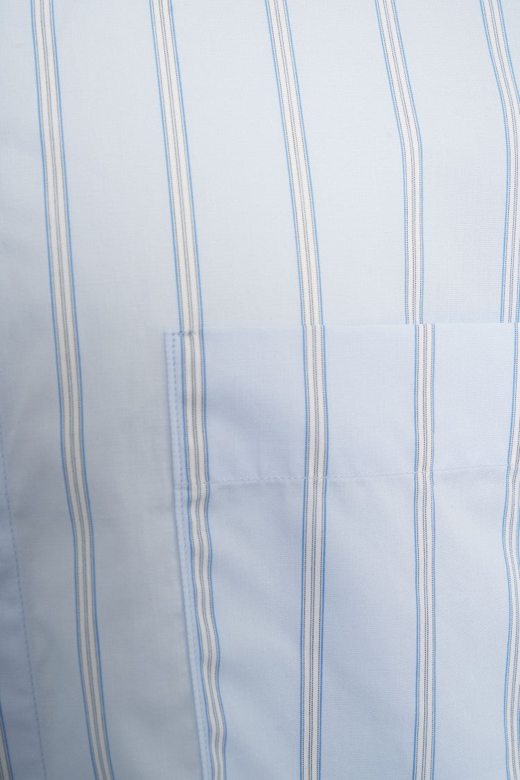 Won Hundred Button-Down Shirt With Classic Collar And Vertical Stripes