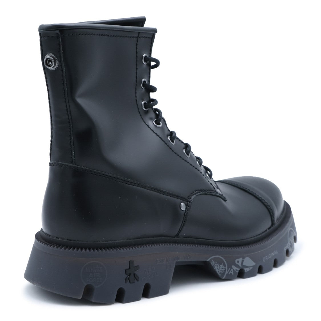 Premiata Black Embossed High-Ankle Lace-Up Boots