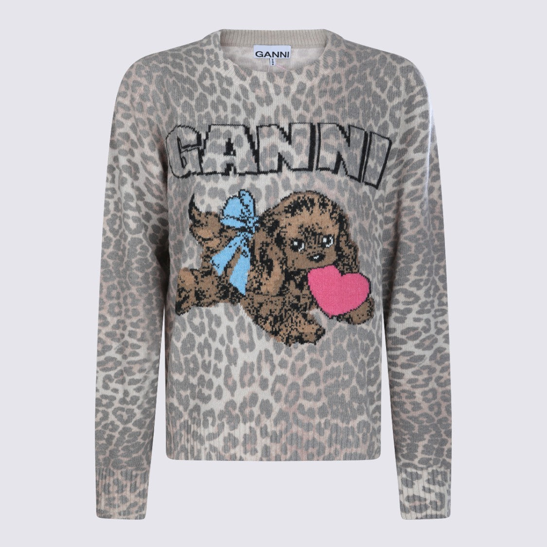 Ganni Leopard Wool Knitwear