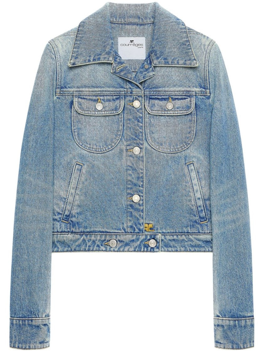 Courrèges Medium Blue Denim Front Button Jacket