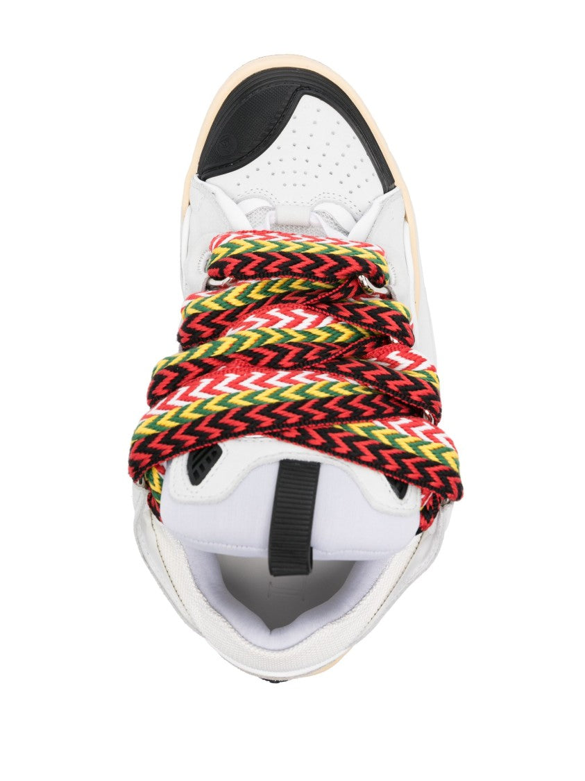 Lanvin White Curb Sneakers 90S-Inspired Suede Sneakers