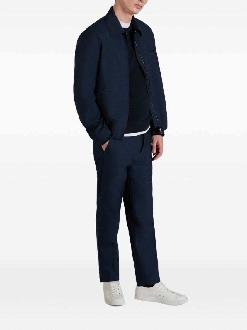 Zanone Crew Neck Sweater With Ribbed Details And Cuffed Sleeves