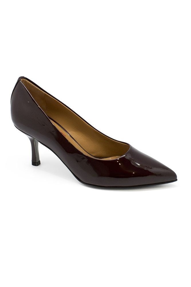 Walter Steiger Pointed Toe Burgundy Varnished Leather Pumps