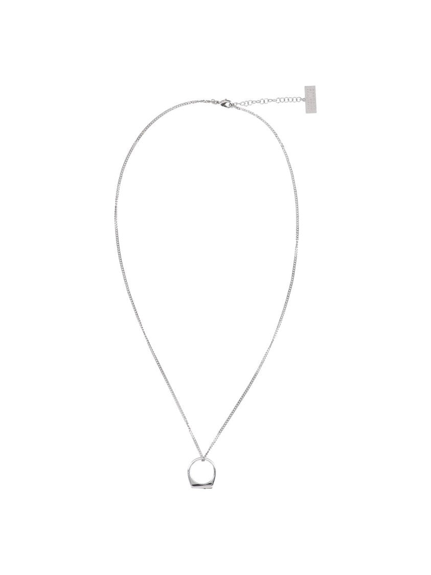Mm6 By Maison Margiela Silver-Plated Brass Pendant Necklace