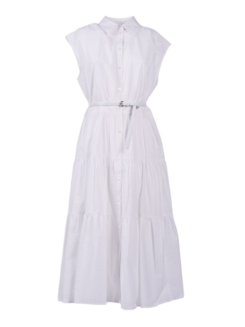 Michael Kors Poplin Midi Tiered Shirt Dress