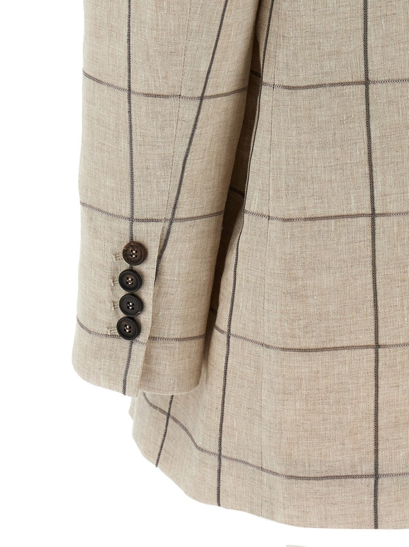 Brunello Cucinelli Double-Breasted Linen Blazer