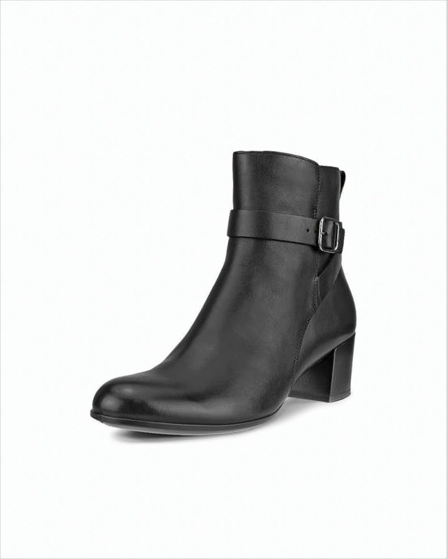 Ecco Smooth Leather Ankle Boots With Decorative Strap