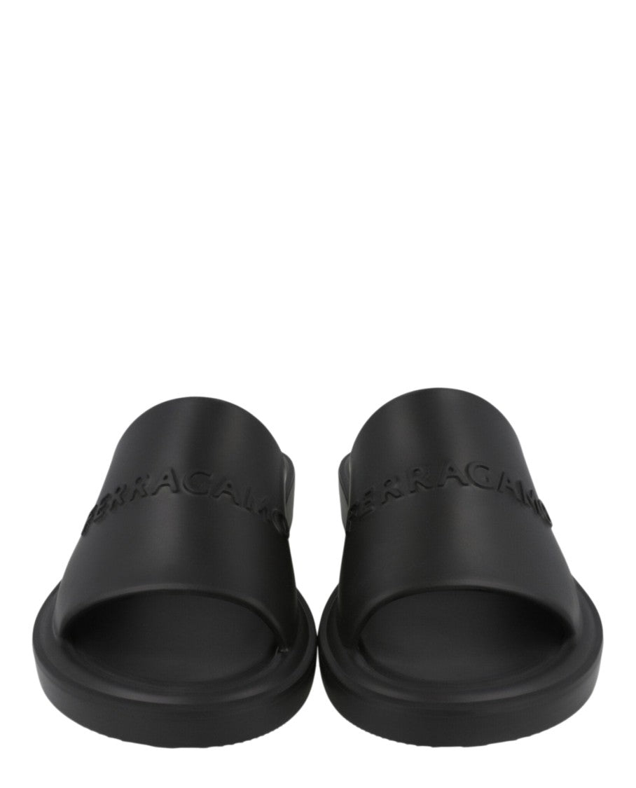 Ferragamo Giuneva Logo Embossed Slides