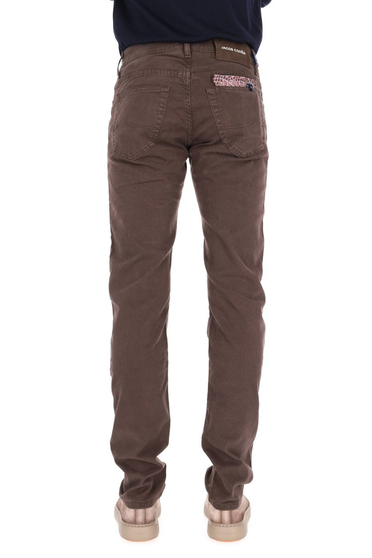 Jacob Cohen Scott Fit Peach Hand Cotton 5-Pocket Trousers