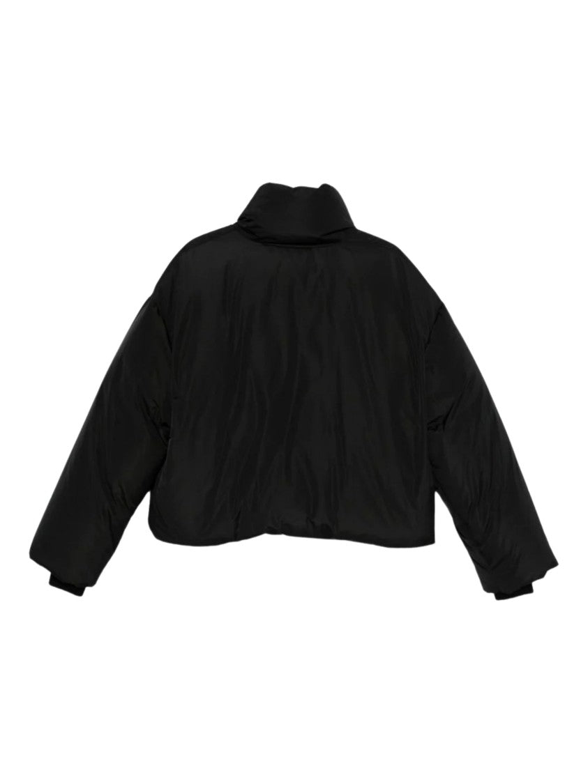 Ami Paris Padded Black Bomber Jacket With High Neck
