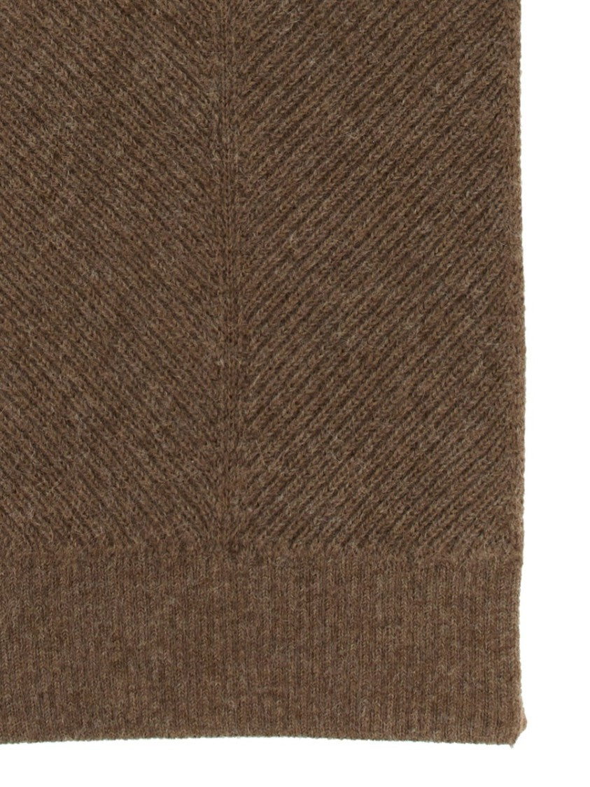 Bottega Veneta Ribbed Edge Alpaca Scarf With Timeless Design