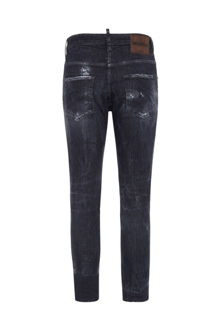 Dsquared2 Black Distressed Tailored Fit Jeans