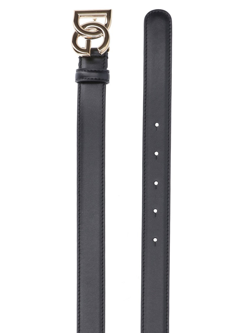 Dolce & Gabbana Black Dg Leather Belt