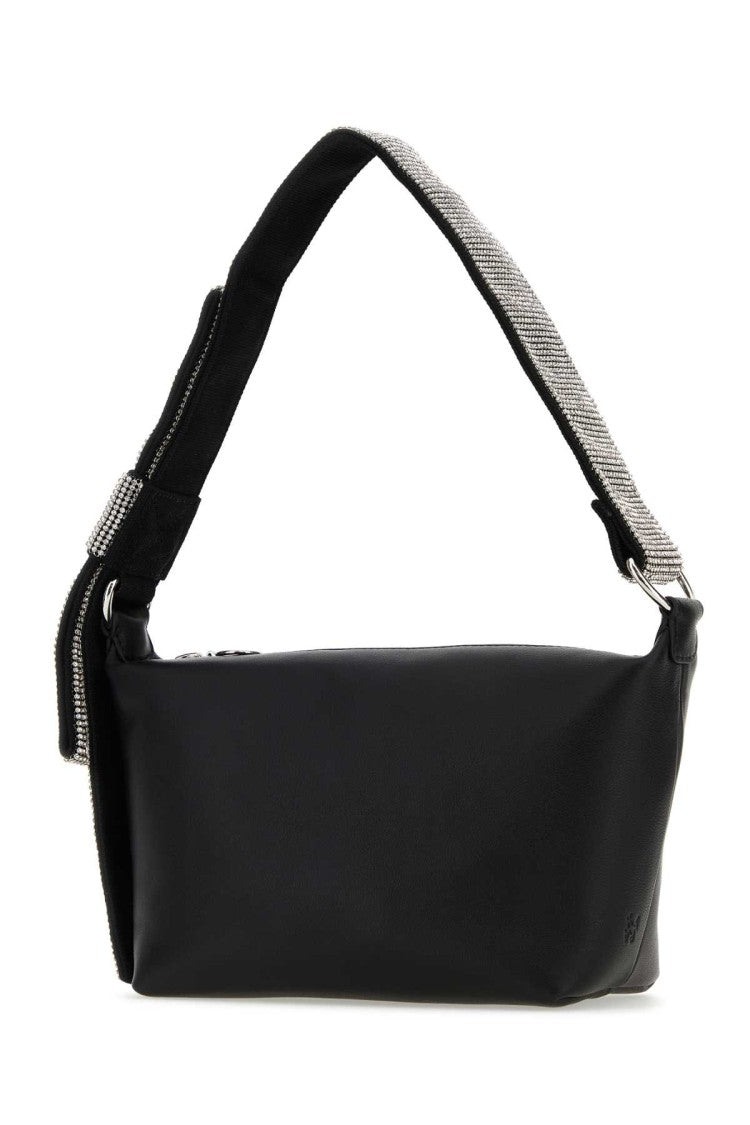 Kara Black Nappa Leather Shoulder Bag