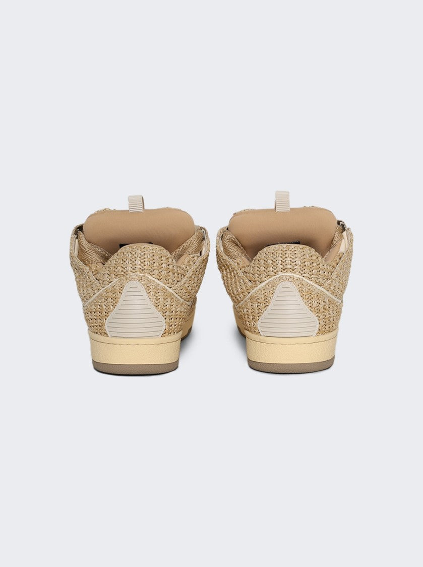 Lanvin Curb Raffia Sneakers Natural