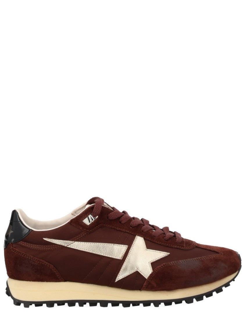 Golden Goose Marathon Suede Deep Reddish Sneakers