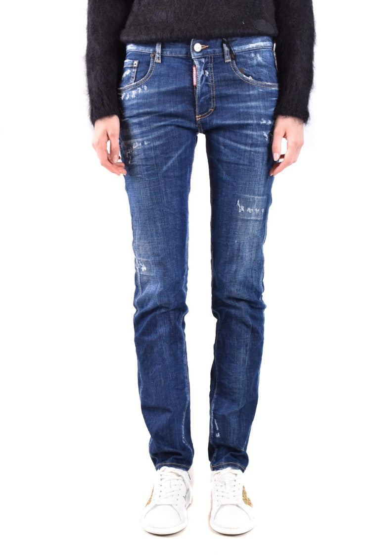Dsquared2 Slim Fit Distressed Denim Five-Pocket Jeans