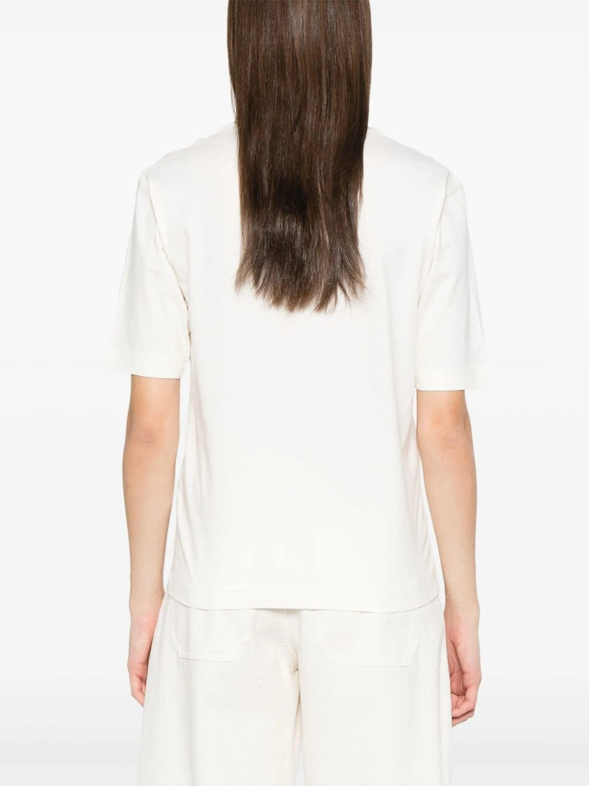 Moncler White Classic Crew Neck Relaxed Cotton T-Shirt