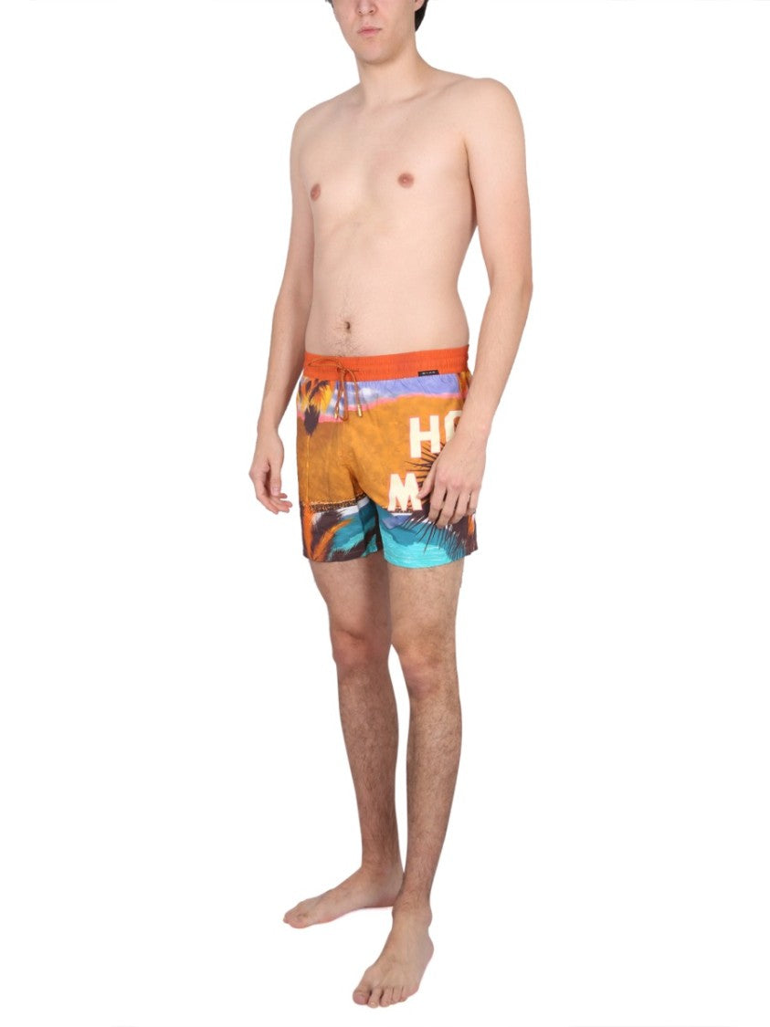 Etro Tropical Print Boxer Swimsuit