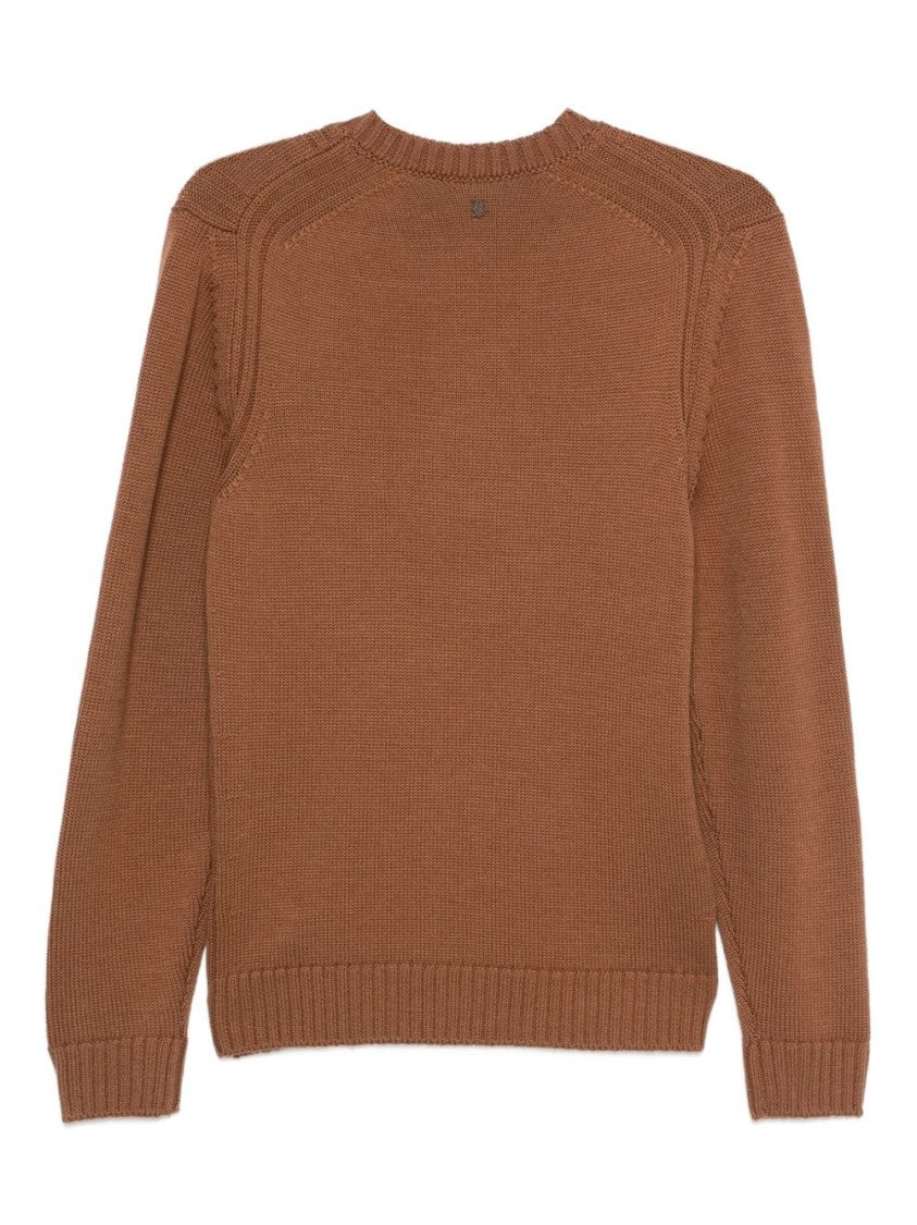 Dondup Brown Ribbed Knit Sweater