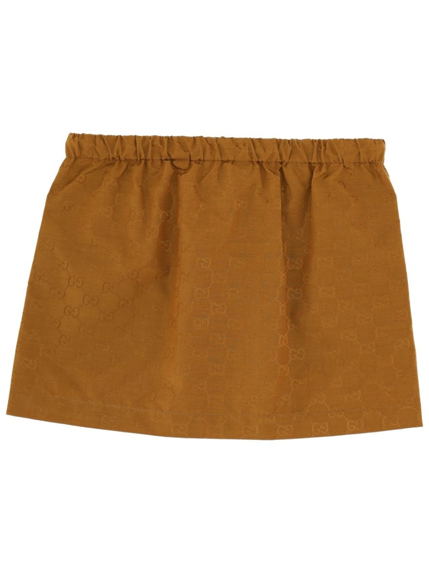 Gucci Miniskirt Featuring Subtle Gg Textured Fabric
