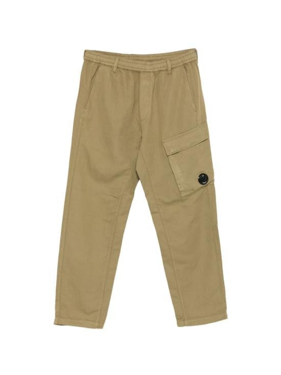 C.P. Company Beige Straight Pants With Flap Pocket And Emblem