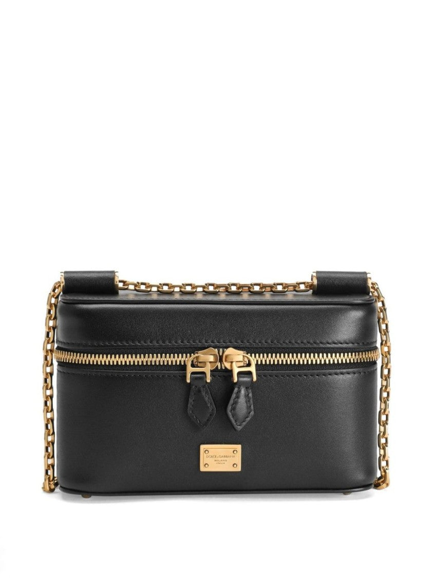Dolce & Gabbana Crossbody Bag In Black Plongè Calf Leather