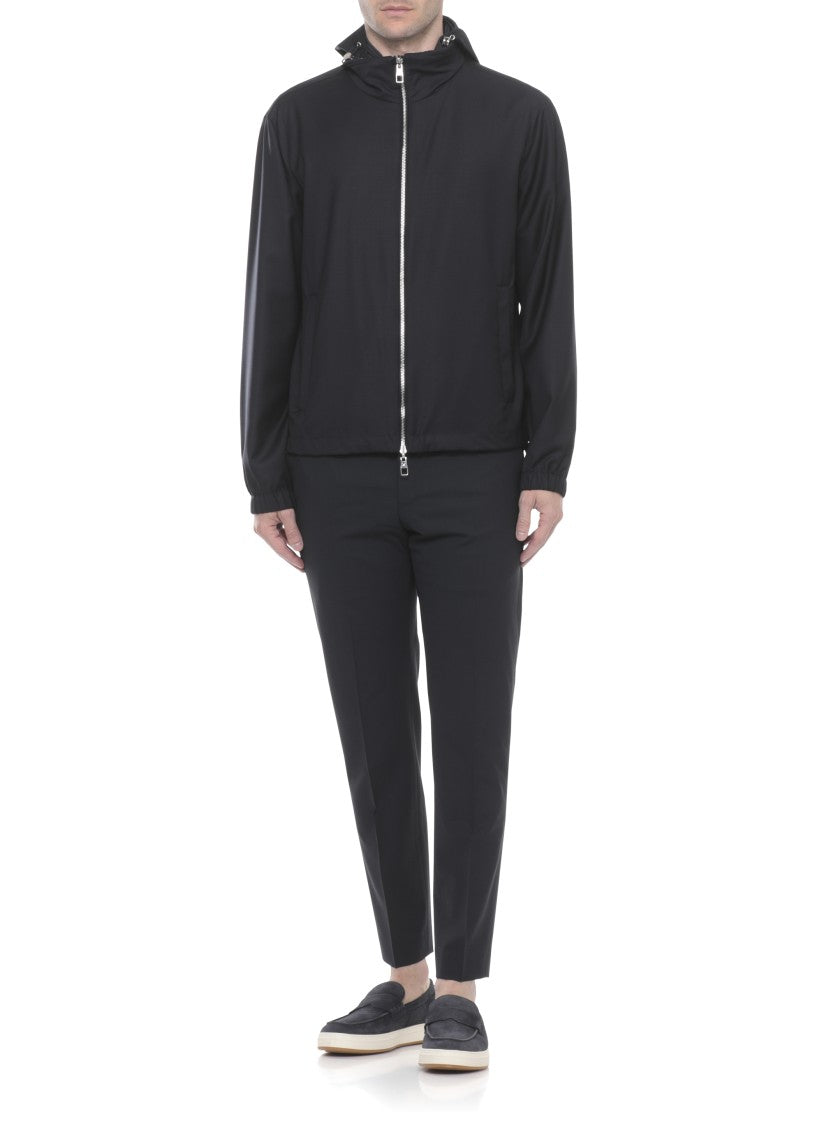 Montecore Blue Wool Hooded Jacket