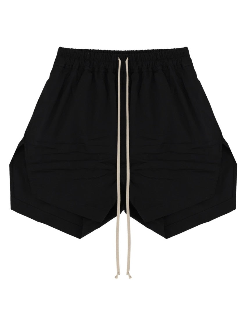 Rick Owens Neutrals Elongated Drawstrings Cotton Shorts