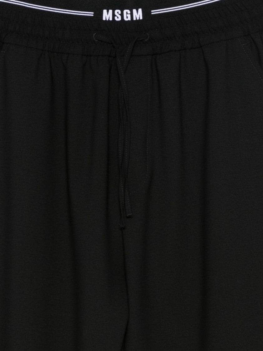 Msgm Relaxed Fit Black Trousers