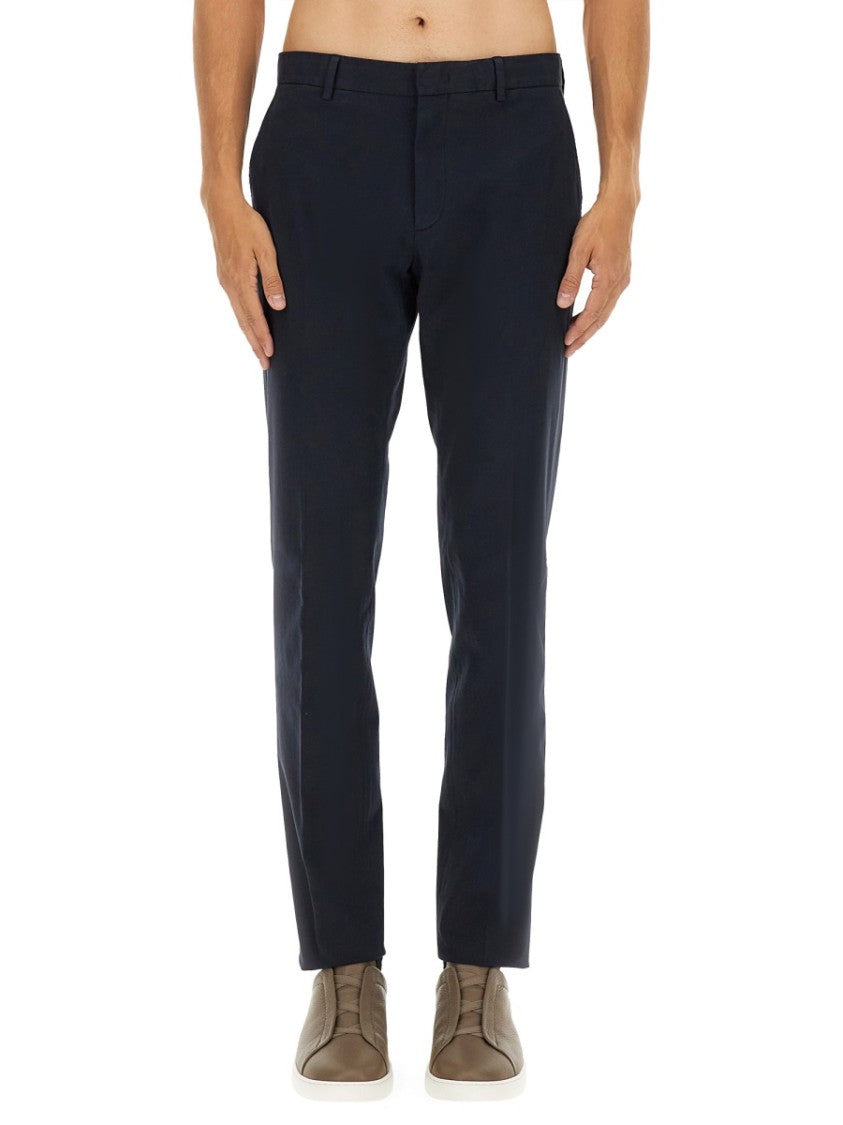 Zegna Tailored Slim Fit Blue Pants
