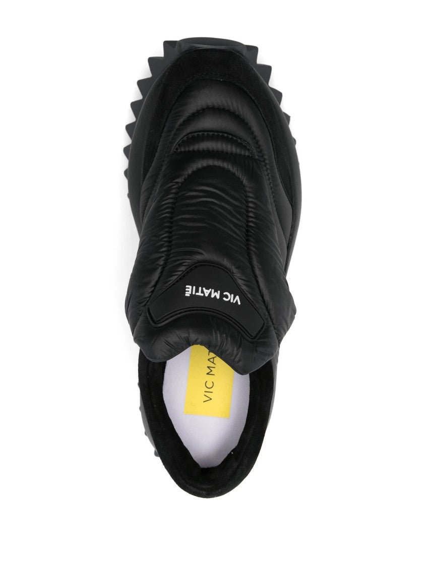 Vic Matié Black Wedge Sole Sneakers With Textured Upper