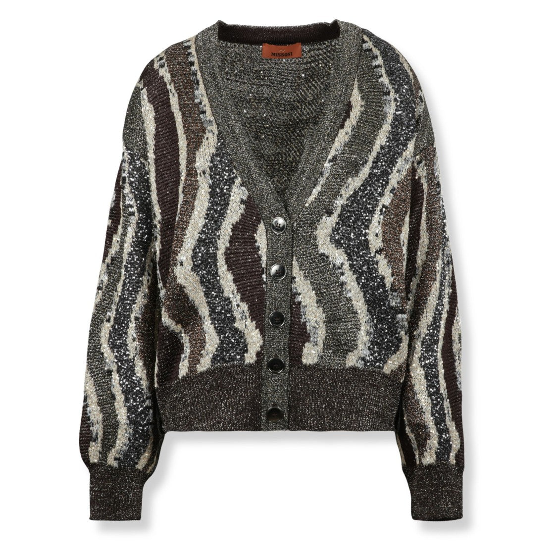 Missoni Boxy Cardigan With V-Neck And Sequin Detailing