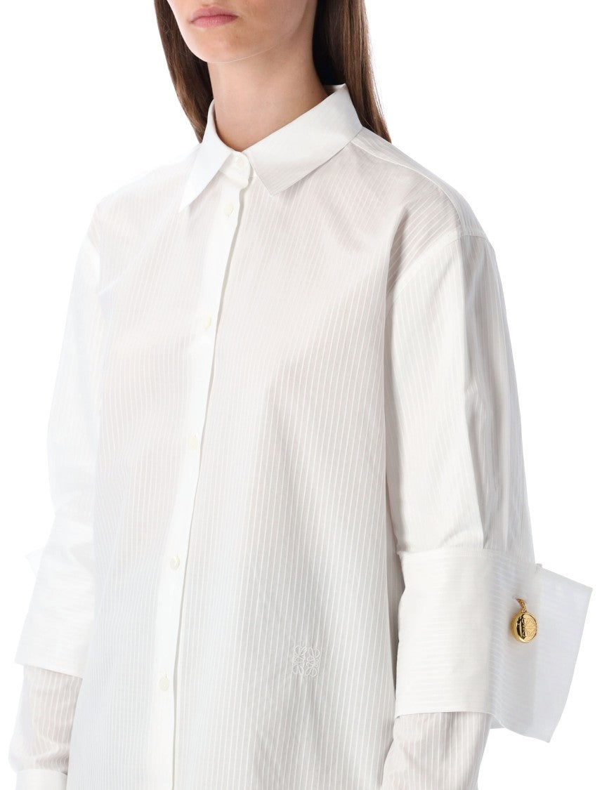 Loewe Cotton Poplin Shirt With Anagram Pebble Cufflinks